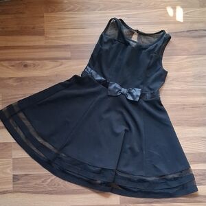 Calvin Klein Little Girls Black Fit-and-Flare Dress with Bow